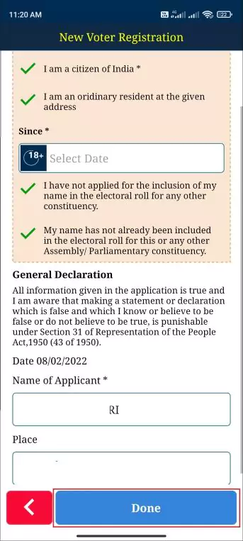 Voter id Card Upload Document
