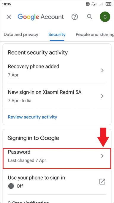 Google account ka password change karne ka tarika