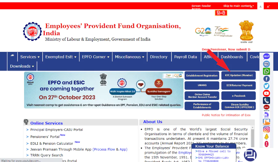 EPF KYC Update Online Bank Account
